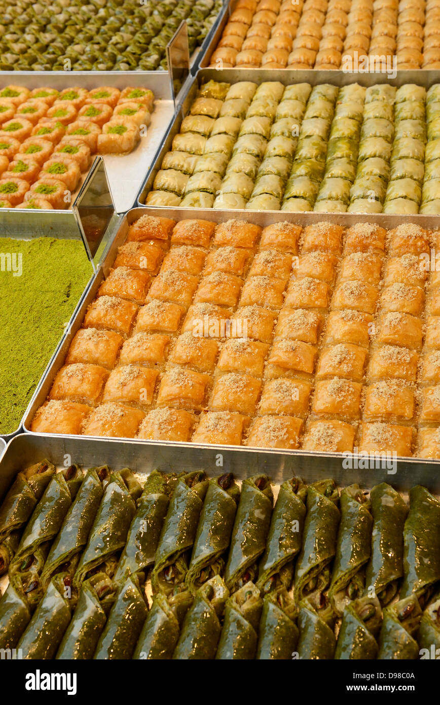 Turkey, Istanbul, Variety of Turkish delights Stock Photo