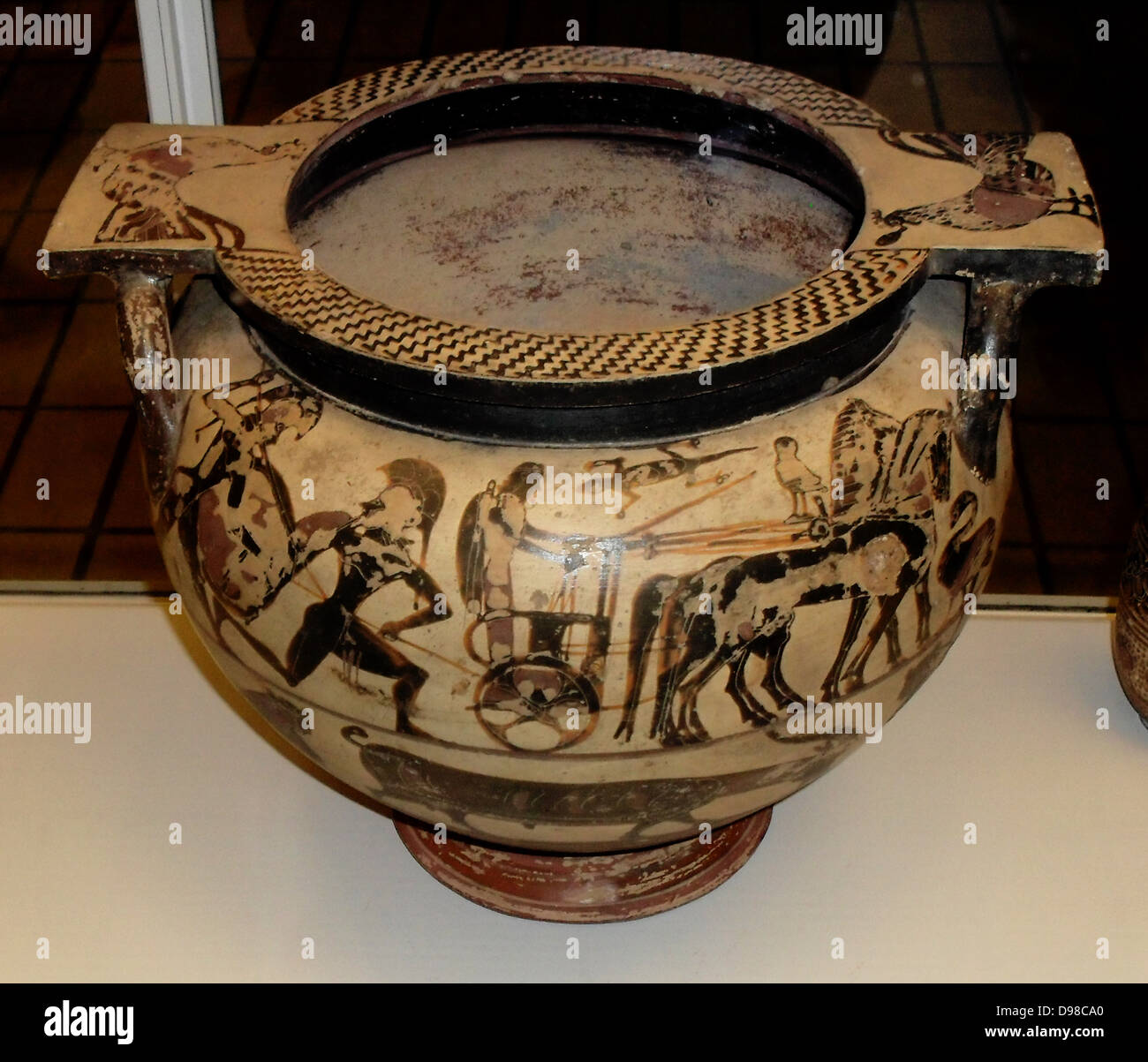 Columnkrater (bowl for mixing wine and water). Hephaestus returns to