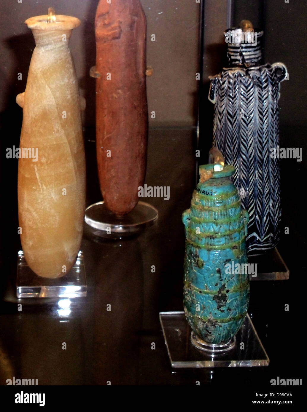 Group of alabaster (perfume bottles) from Kamiros, 7th6th century BC. 1.Alabaster alabastron