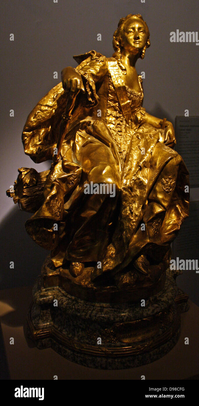 Empress of Russia Catherine the Great (contemporary gilded sculpture by