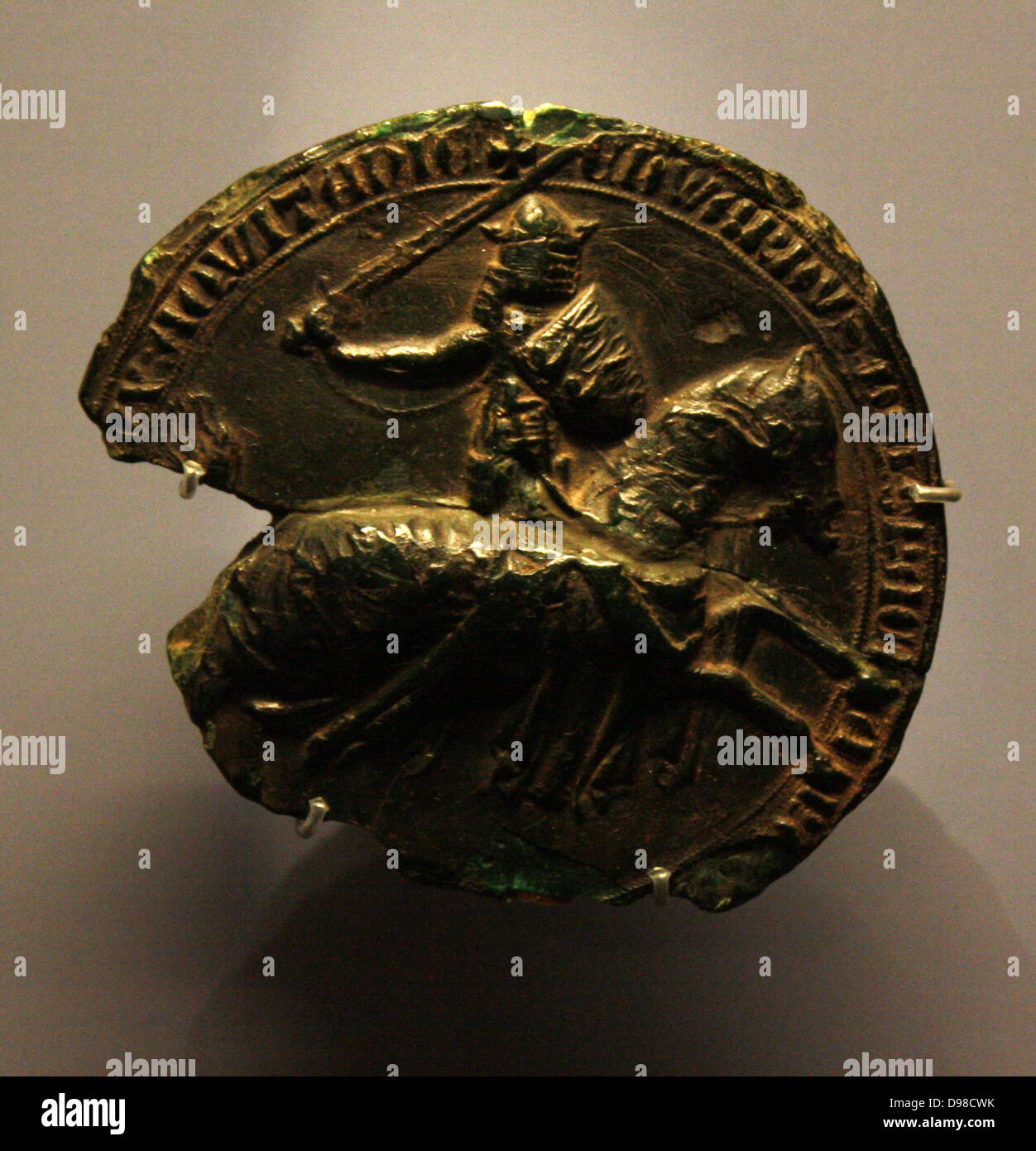 Great seal of King Edward III, wax 1327- unprovenanced. Stock Photo