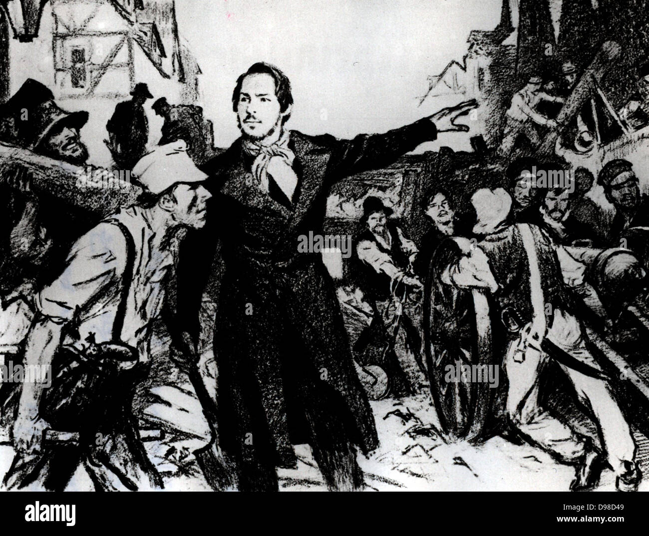 Friedrich Engels (1820-1895) German socialist, directing the ...