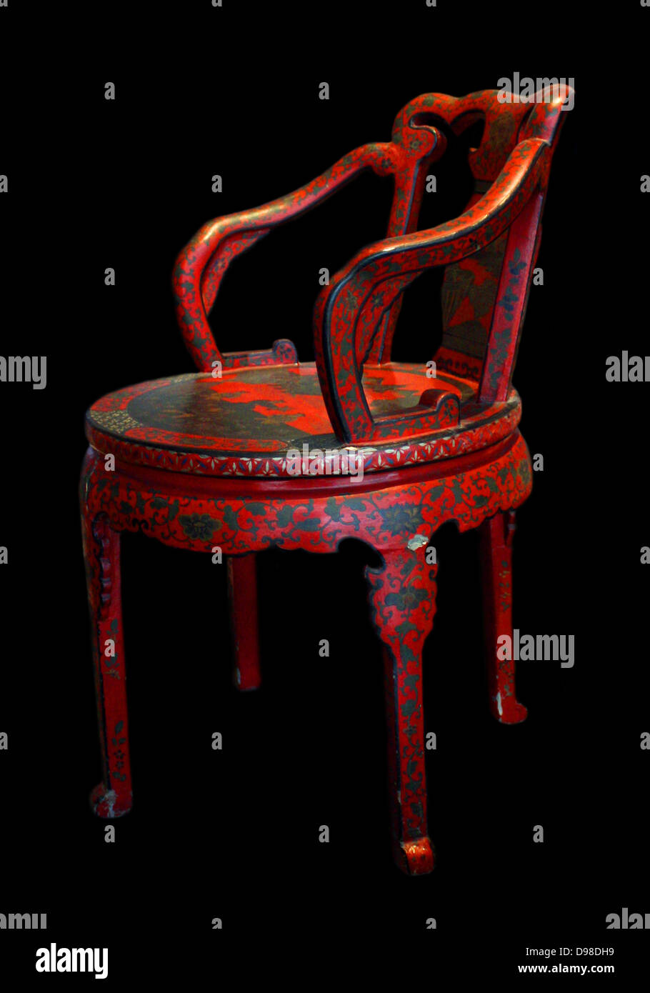 Lacquer chair, 1800s, China. Stock Photo
