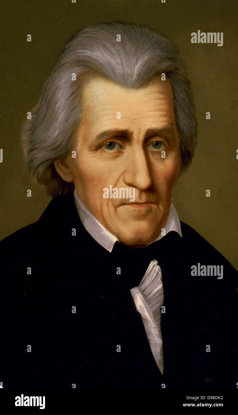 Andrew Jackson (1767-1845) American soldier and Seventh President of the United States 1829-1837. Head-and-shoulders portrait. Stock Photo