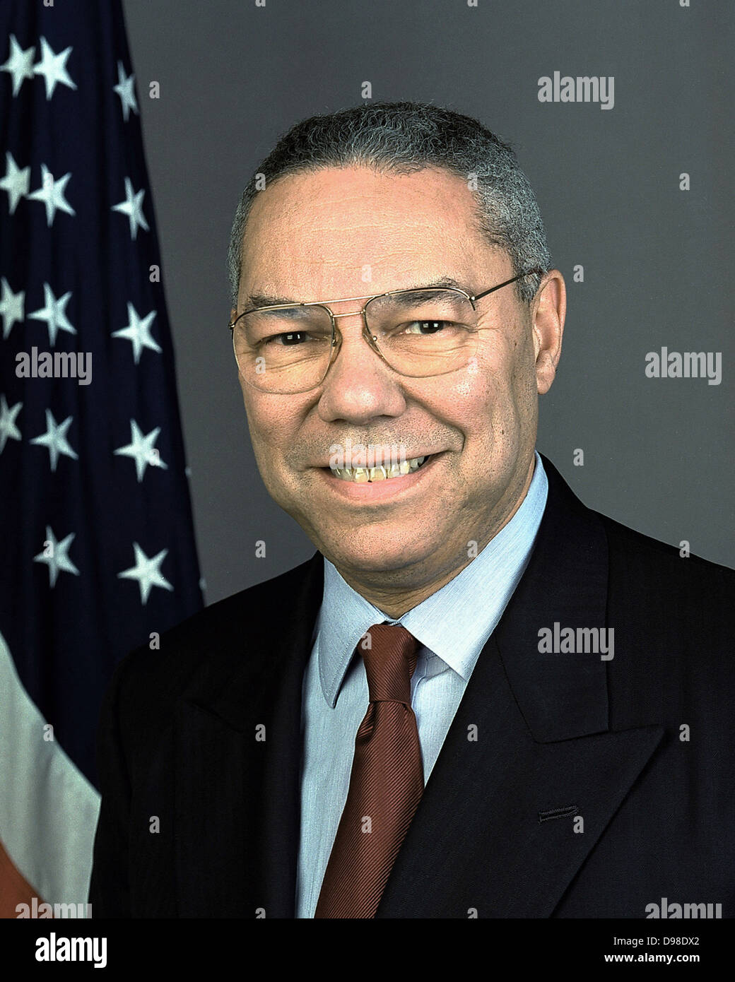 Colin Luther Powell (born 1937) African American soldier and statesman. United States Secretary of State 2001-2005. Formal head-and-shoulders photograph Stock Photo