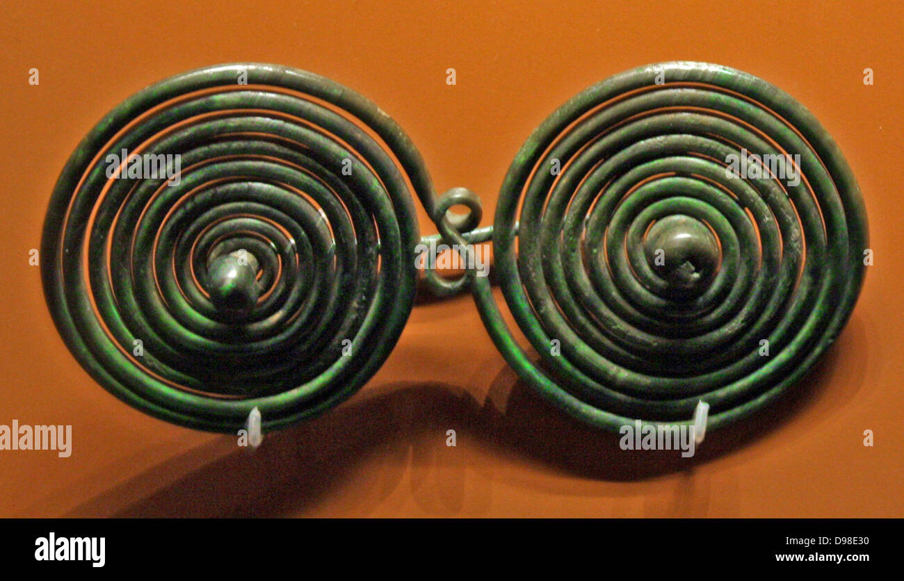 Spiral brooches from the Iron Age. Stock Photo