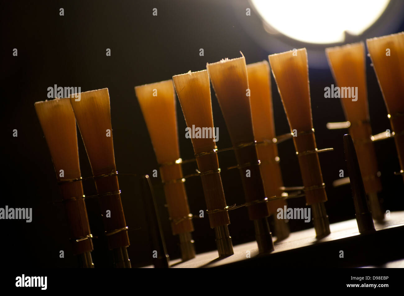 Bassoon reeds on drying rack Stock Photo Alamy