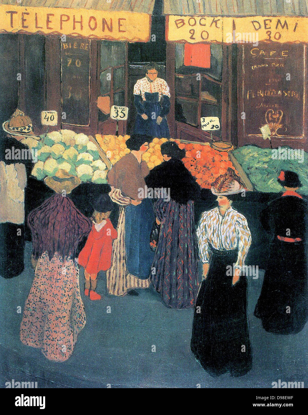 At the market by Felix Vallotton (1865 – 1925) Swiss painter. Stock Photo
