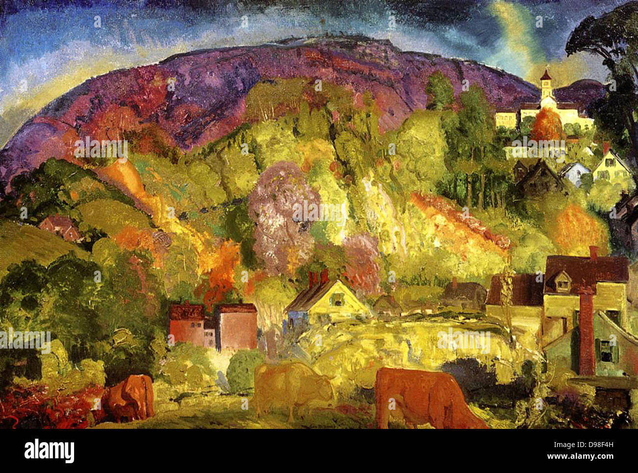 George Wesley Bellows, American (Ashcan School) Painter, 1882-1925. 'The Village on the Hill' 1917 Stock Photo