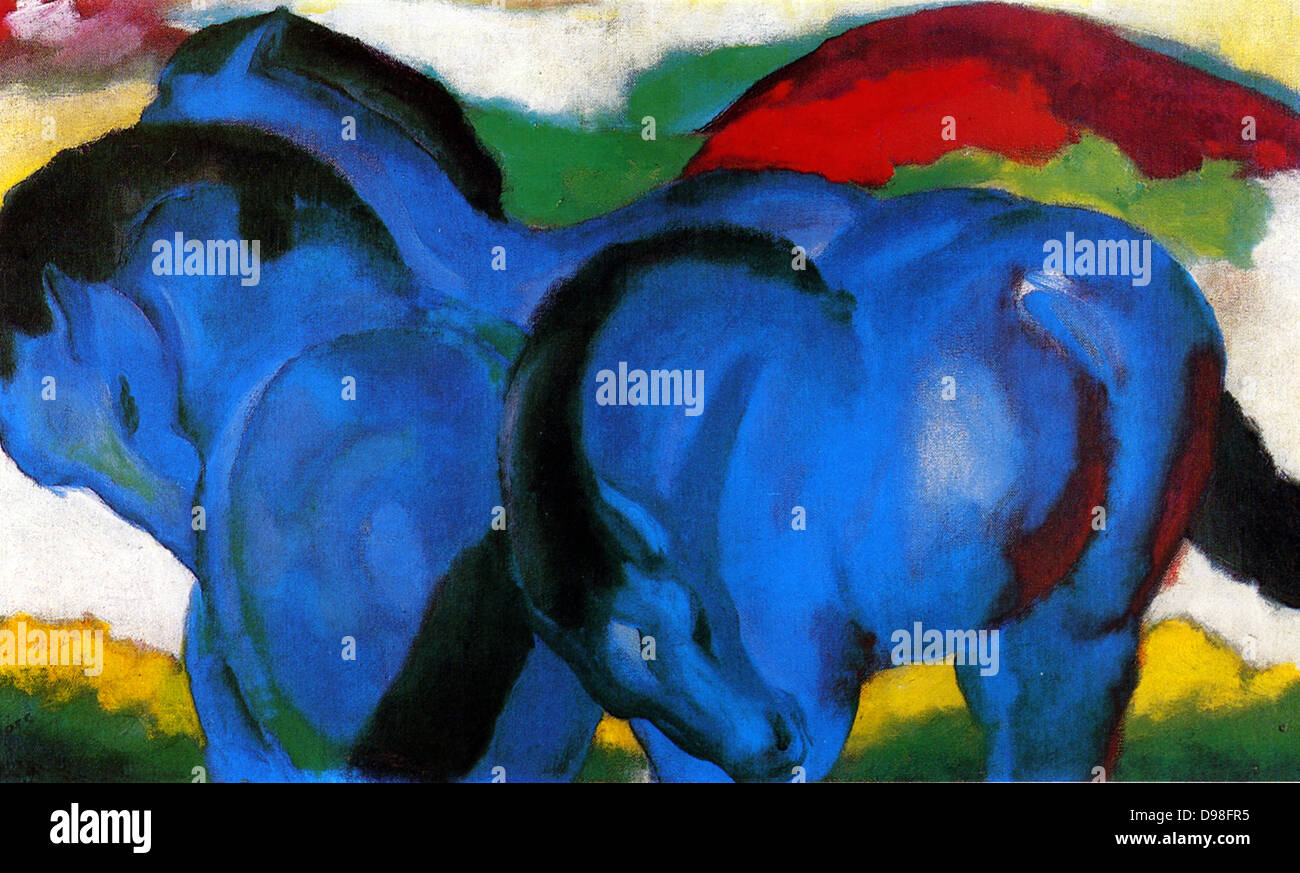 Franz Marc (1880-1916): The Little Blue Horses 1911 Stock Photo