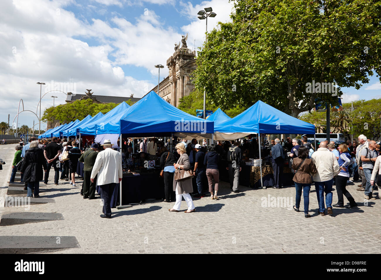 port antic antiques market on a sunday morning in barcelona catalonia spain Stock Photo