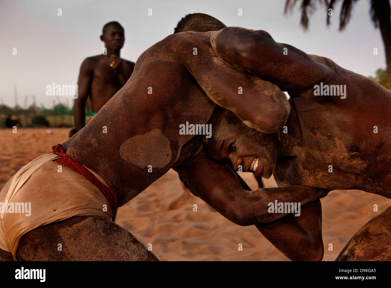 Senegalese traditional wrestling, Dionewar Senegal Stock Photo