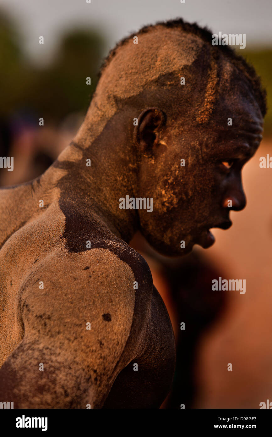 Senegalese traditional wrestling, Dionewar Senegal, Africa Stock Photo