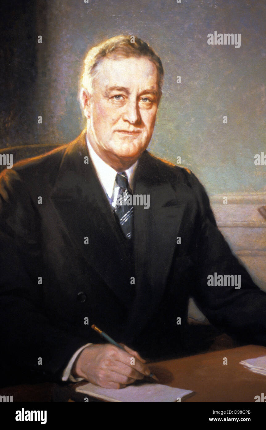 Henry Salem Hubbell (1870-1949), US President Franklin Delano Roosevelt,1935 Stock Photo