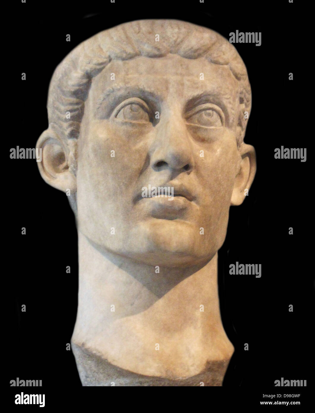 Marble portrait head of the Emperor Constantine I. Roman ca. A.D. 325–370 Stock Photo