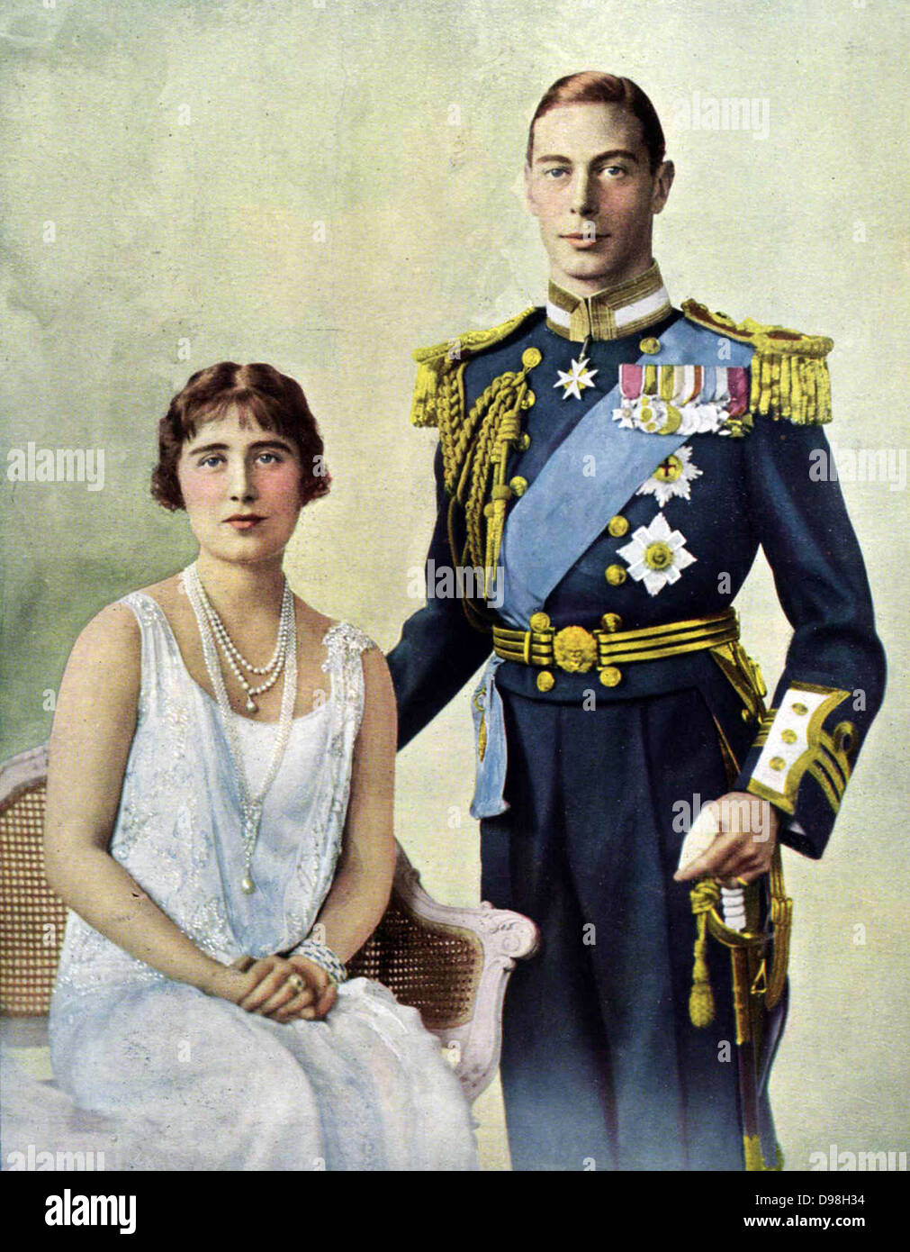 King George VI and Queen Elizabeth of Great Britain. Reigned 1936-1952 Stock Photo
