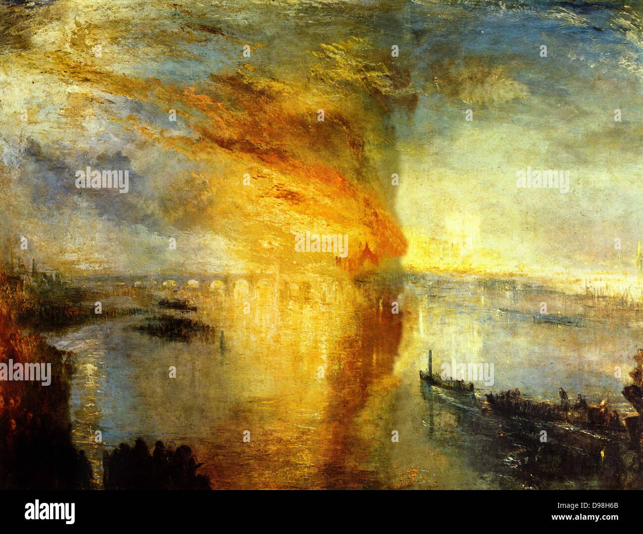 Joseph Mallord William Turner (1775-1851) English artist., The Burning of the Houses of Parliament, 1834 Stock Photo