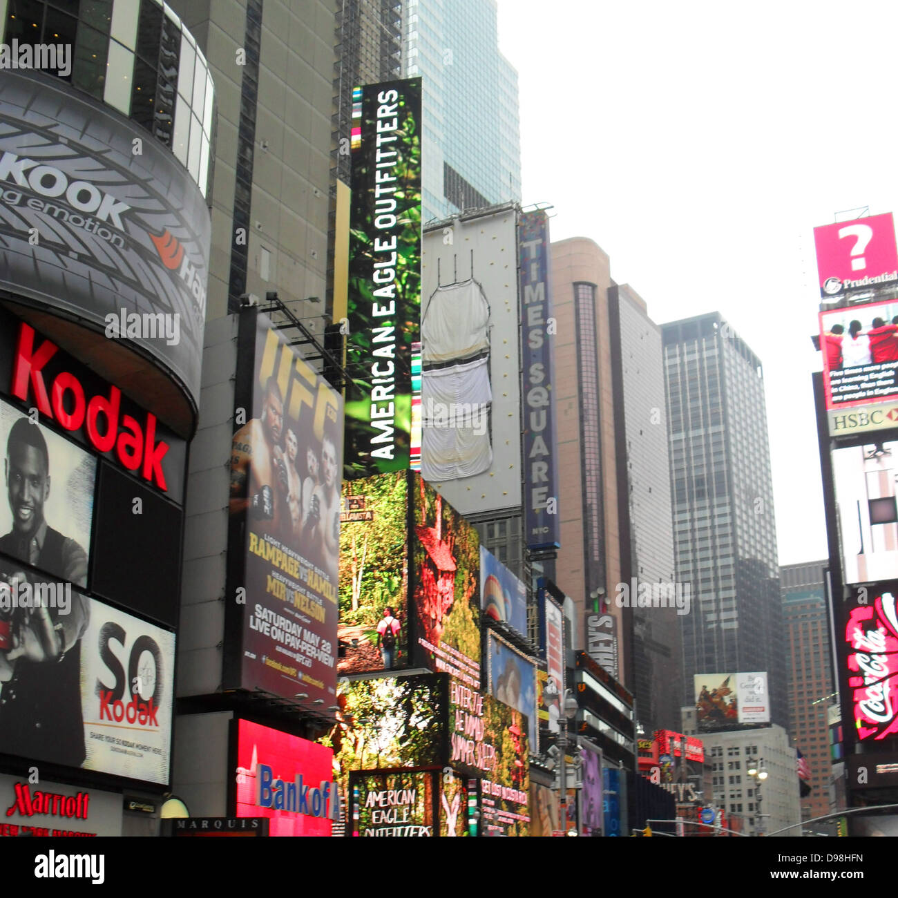 Times Square with Neon and other large displays, New York City 2011 Stock Photo