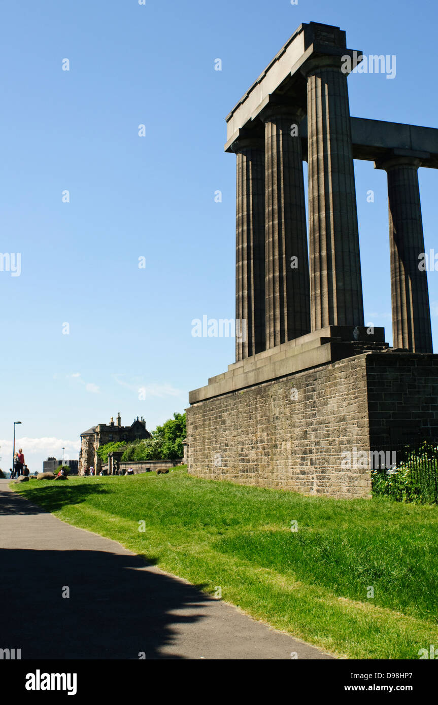 The National Monument of Scotland, on the Calton Hill, Edinburgh. Stock Photo