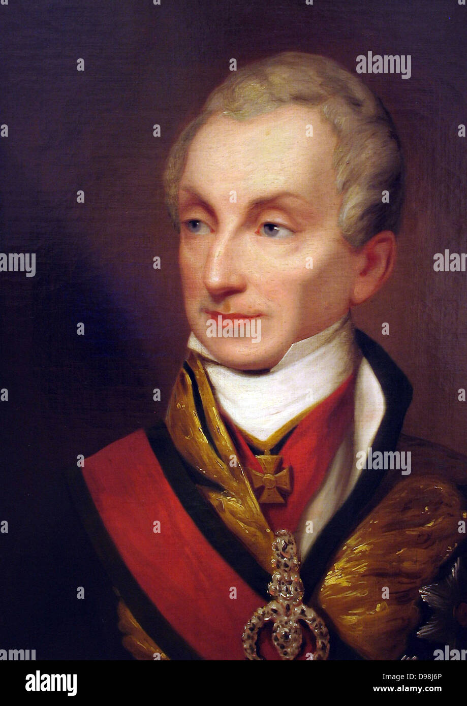 Prince Klemens von Metternich 1773 – 1859. German-born Austrian politician and statesman. Portrait of Prince Metternich  circa Stock Photo