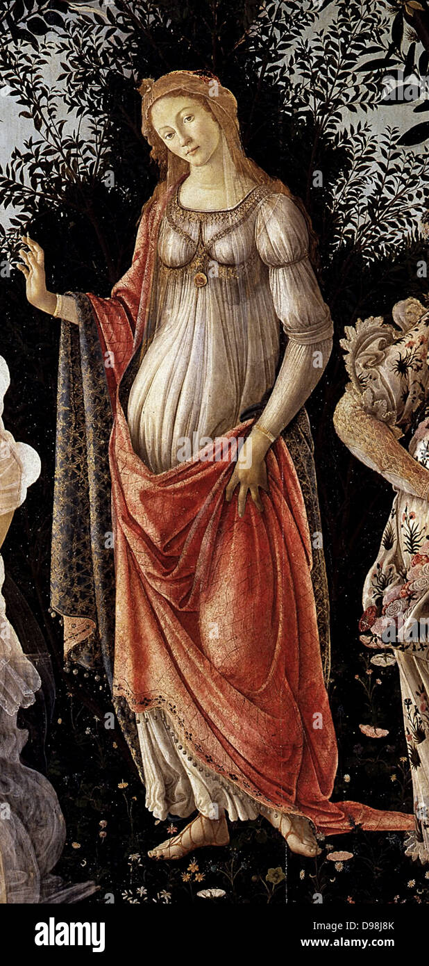 Sandro Botticelli La Primavera (Spring). (Detail). 1481-1482 Stock Photo