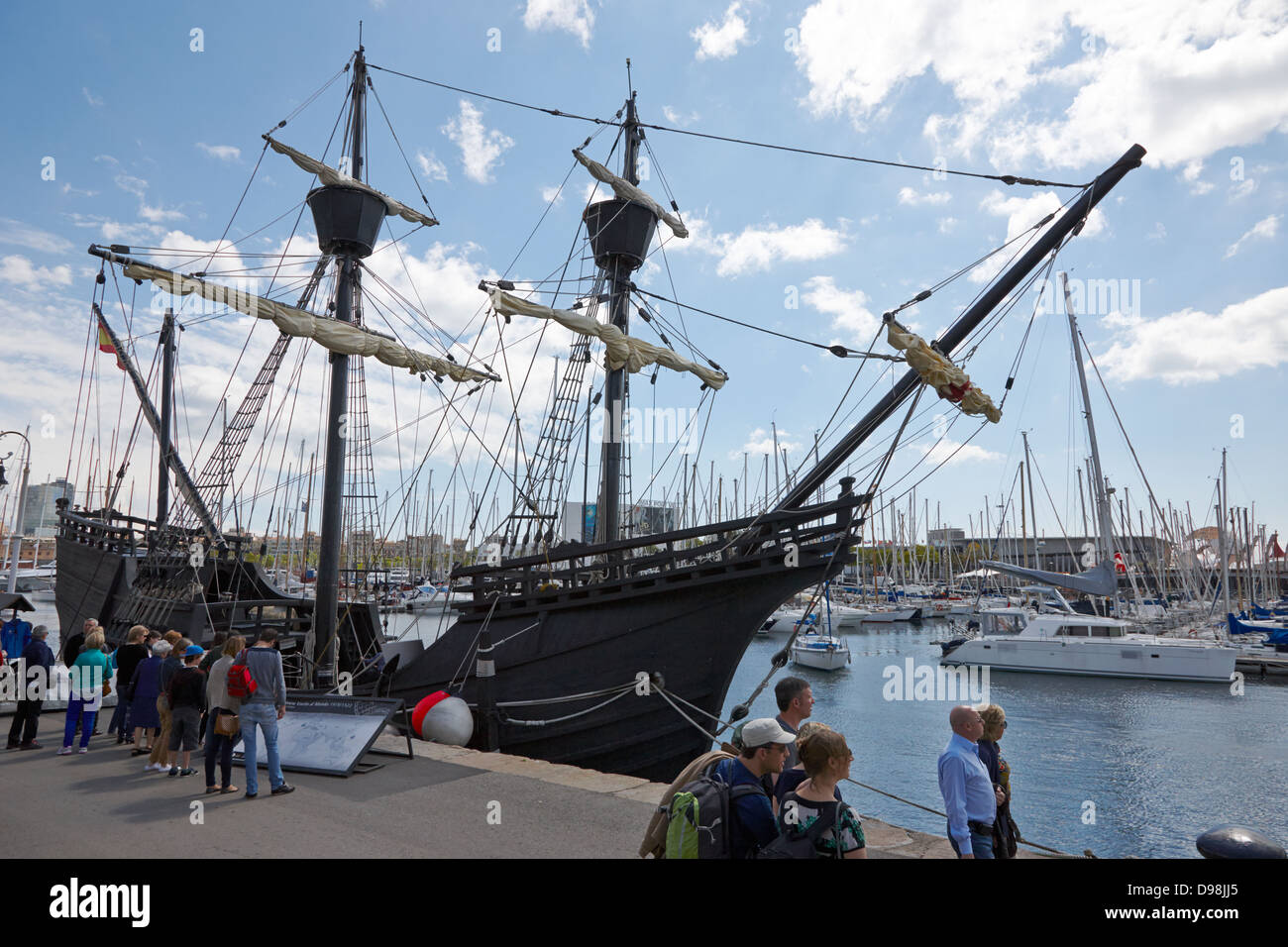 replica of the sailing ship nao victoria victory first ship to sail