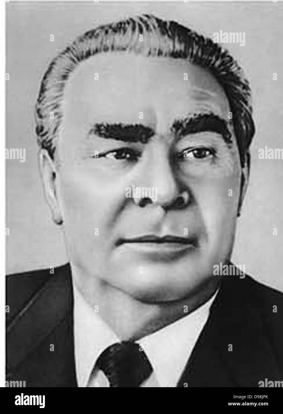 Leonid Ilyich Brezhnev in 1980. (1906 – 10 November 1982). Soviet  Russian statesman during the Cold War. Soviet politician. Secretary of the Central Committee (CC) of the Communist Party of the Soviet Union (CPSU), presiding over the country from 1964 until his death in 1982. Stock Photo