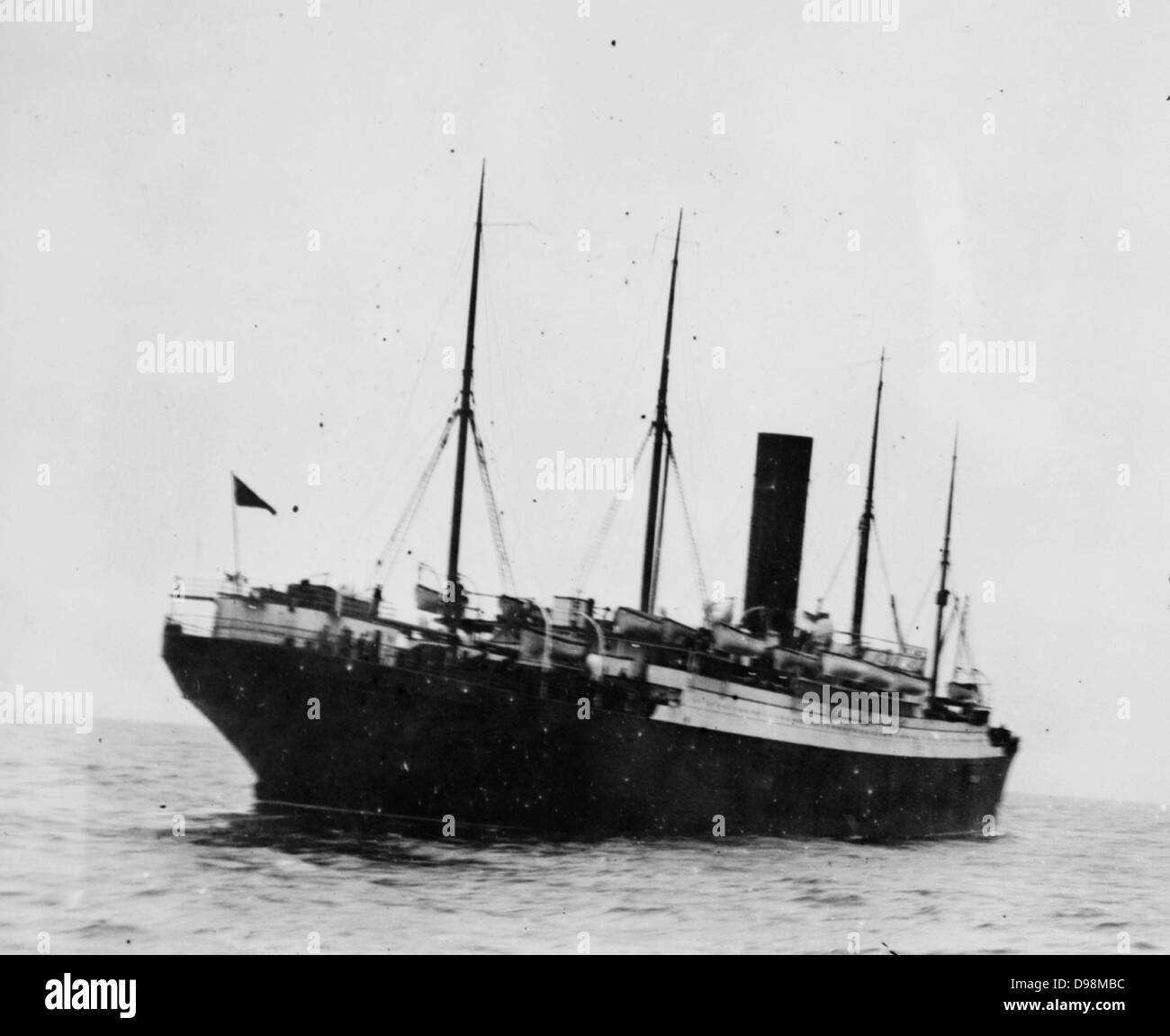 HMS Carpahia The ship which rescued victims of the Titanic disaster 1912 Stock Photo