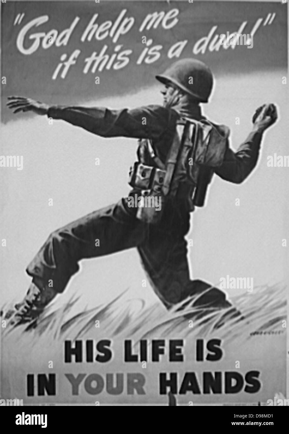 War production drive poster. Poster distributed by the Ordnance Department, U.S. Army, to labour management committees. The original, size 28 1/2 inches by 40 inches, may be obtained from war production drive headquarters, War Production Board (WPB), Washington, D.C.1942 Stock Photo