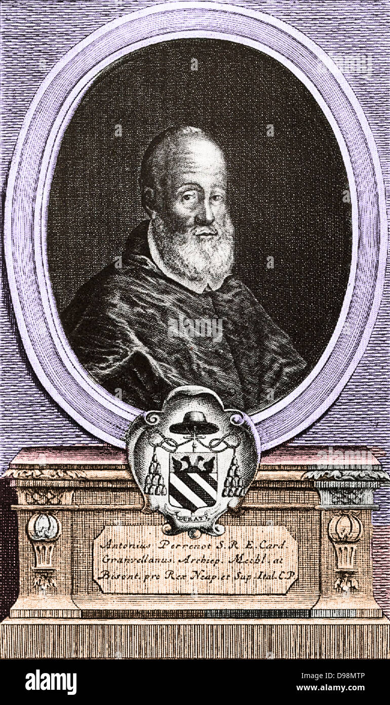 Antonius Perrenot, (1517-1586) born in Besancon, successively Bishop of Arras, Archbishop of Mechelen and the Cardinal Granvelle Minister of Charles V and Philip II, Council for the Regent Margaret of Parma (1559-1564). Stock Photo