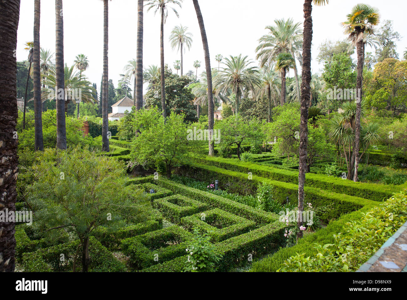 Botanic gardens of Alcazar castle (Seville, Spain) Stock Photo