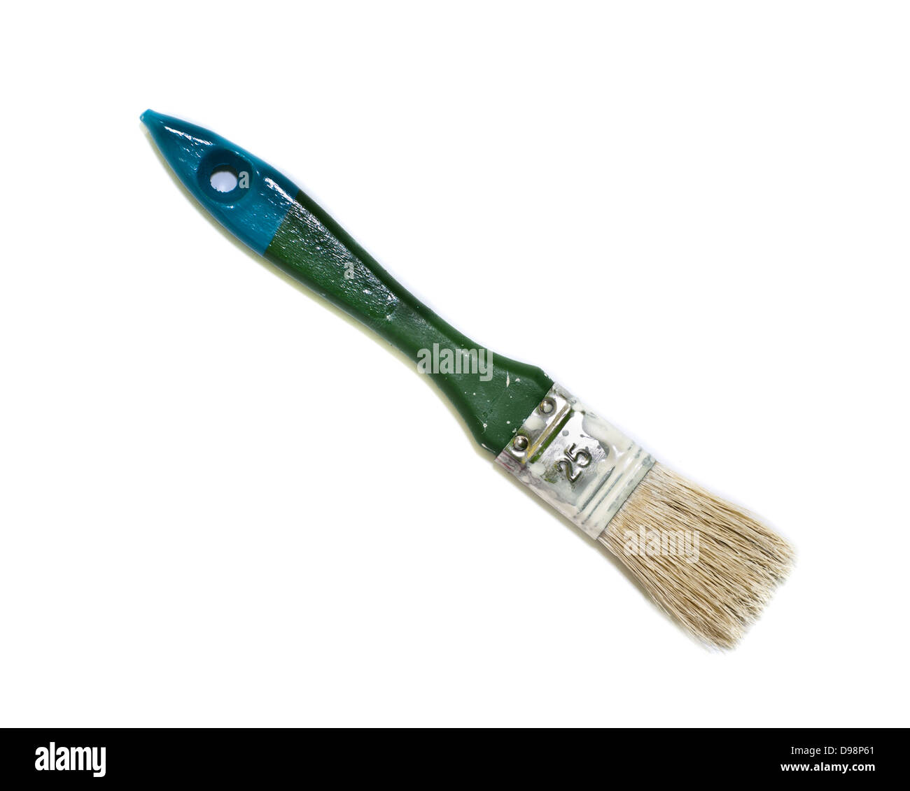 The old paint brush isolated on white background Stock Photo