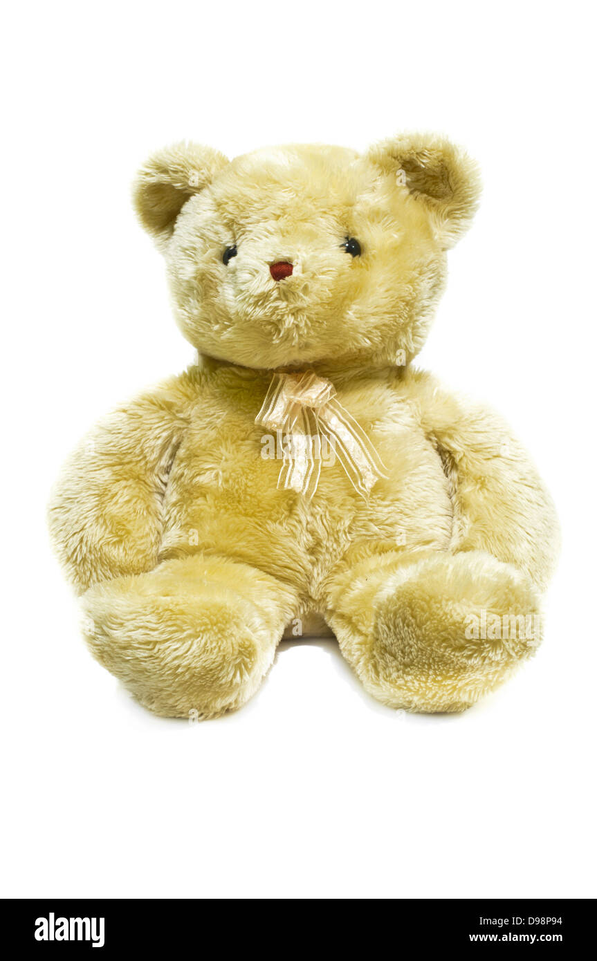 The teddy bear isolated on white background Stock Photo - Alamy