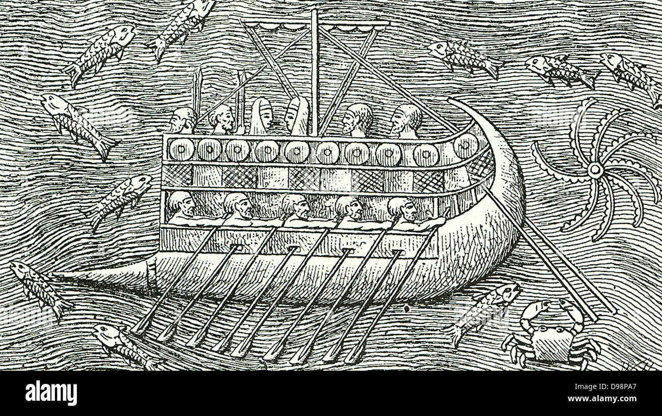 A Phoenician man of War. Stock Photo