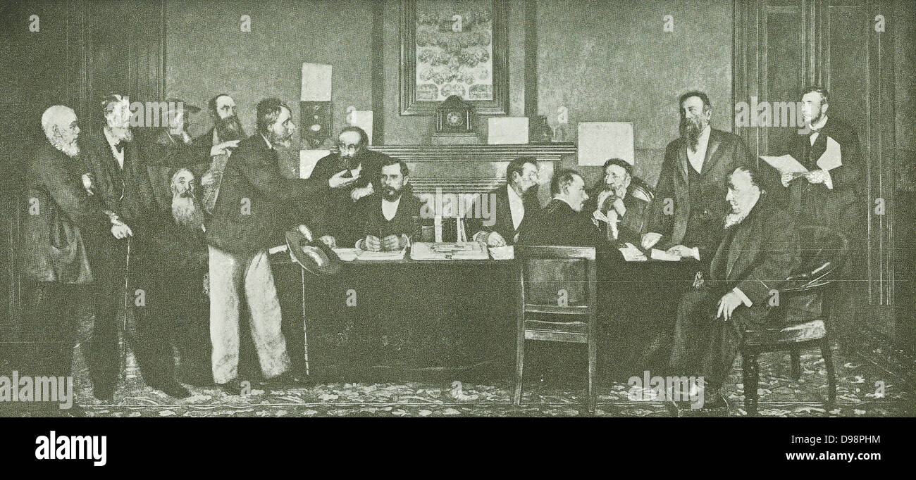 The Executive Council of the South African Republic.  This picture is made on command of the Commission appointed by the Government of the S-A Republic for arranging the Transvaal section of the World Exhibition at Paris, 1900 but could not be forwarded on account of the War having broken out. Stock Photo