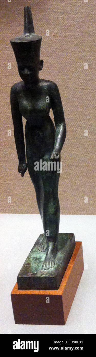 Statuette of the goddess Neith. Late Period, Dynasty 26 664–525 B.C. Egypt. Cupreous alloy Stock Photo