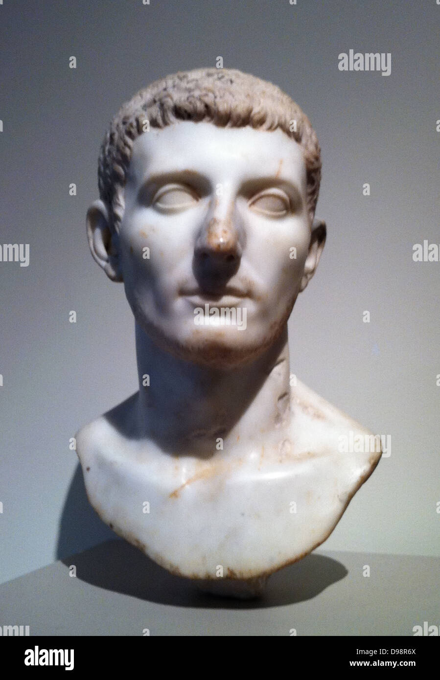 Marble portrait of a man. Roman AD 81-96 Possibly a portrait of the Emperor Domitian Stock Photo