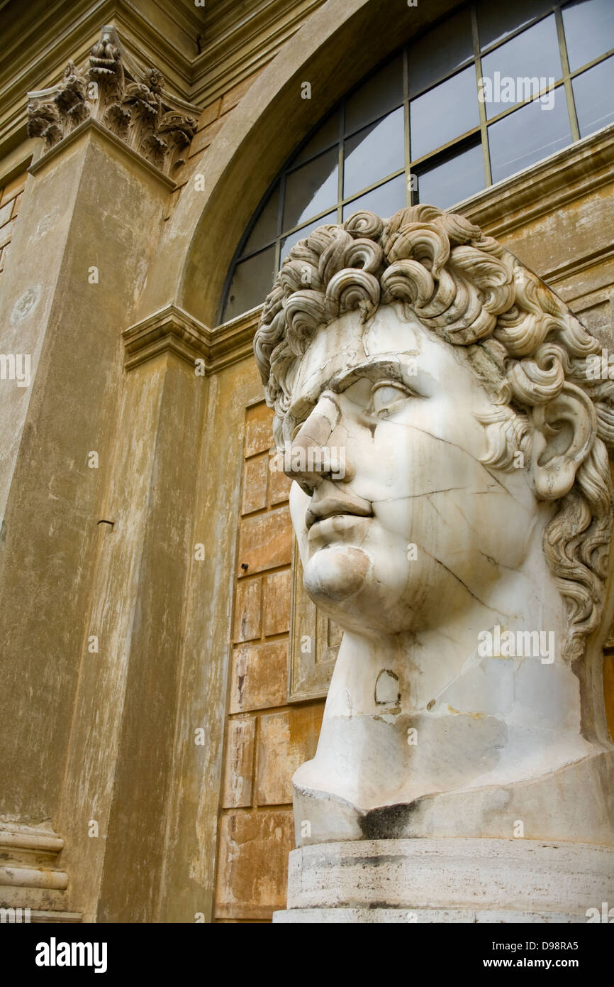 Caesar Augustus head statue.Courtyard of the Pigna. Vatican Museums