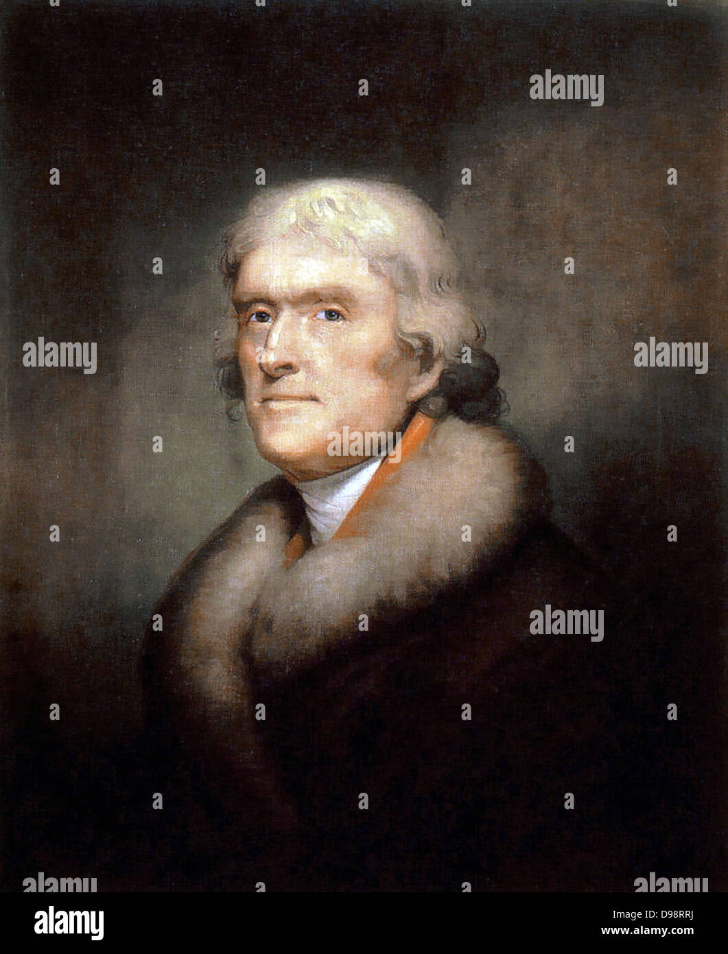 Rembrandt Peale (artist) Painting of Thomas Jefferson (1805) Stock Photo