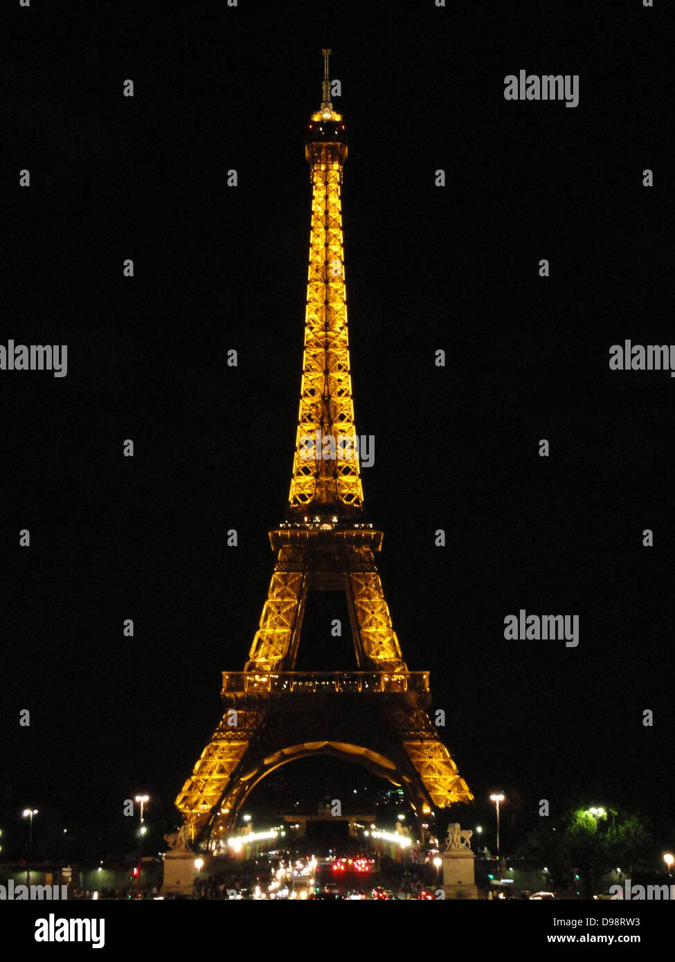 The Eiffel Tower located on the Champ de Mars in Paris. Built in 1889, it has become both a global icon of France and one of the most recognizable structures in the world. Named for its designer, engineer Gustave Eiffel, the tower was built as the entrance arch to the 1889 World's Fair. The tower stands 324 metres (1,063 ft.) tall, about the same height as an 81-story building. Upon its completion, it surpassed the Washington Monument to assume the title of tallest man-made structure in the world, a title it held for 41 years, until the Chrysler Building in New York City was built in 1930; Stock Photo