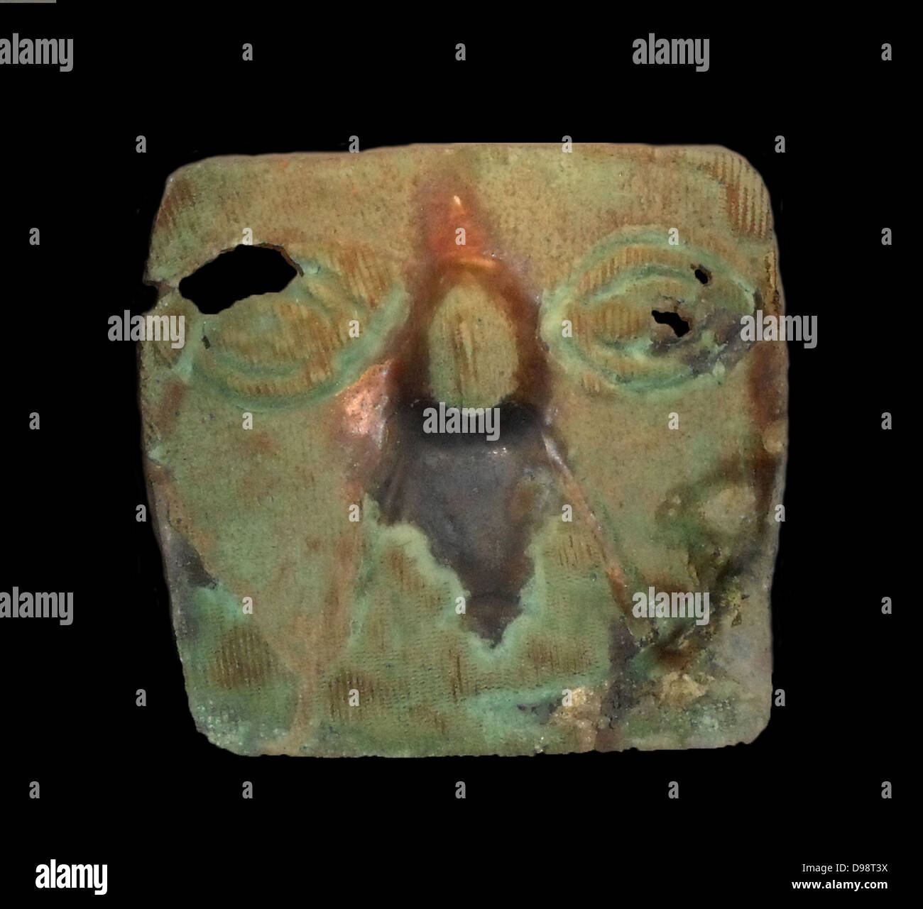 Mummy mask in copper. Inca, Peru. 1300 AD Stock Photo