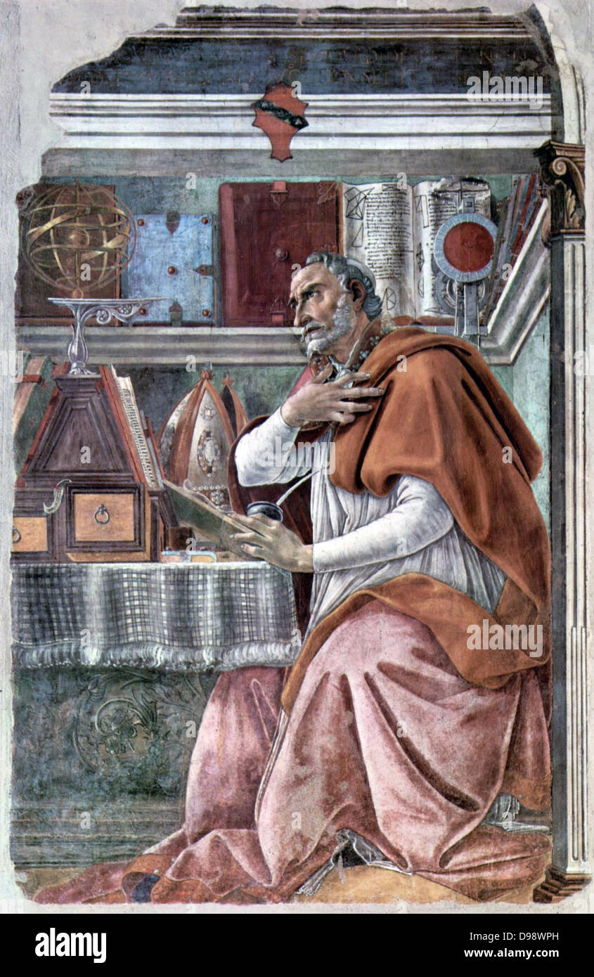 St Augustine  by Sandro Botticelli (1445–1510) Stock Photo
