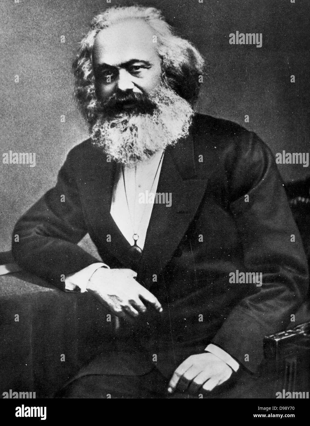 Karl Heinrich Marx (5 May 1818 – 14 March 1883) was a German philosopher, sociologist, economic historian, journalist, and revolutionary socialist. 1870 Stock Photo