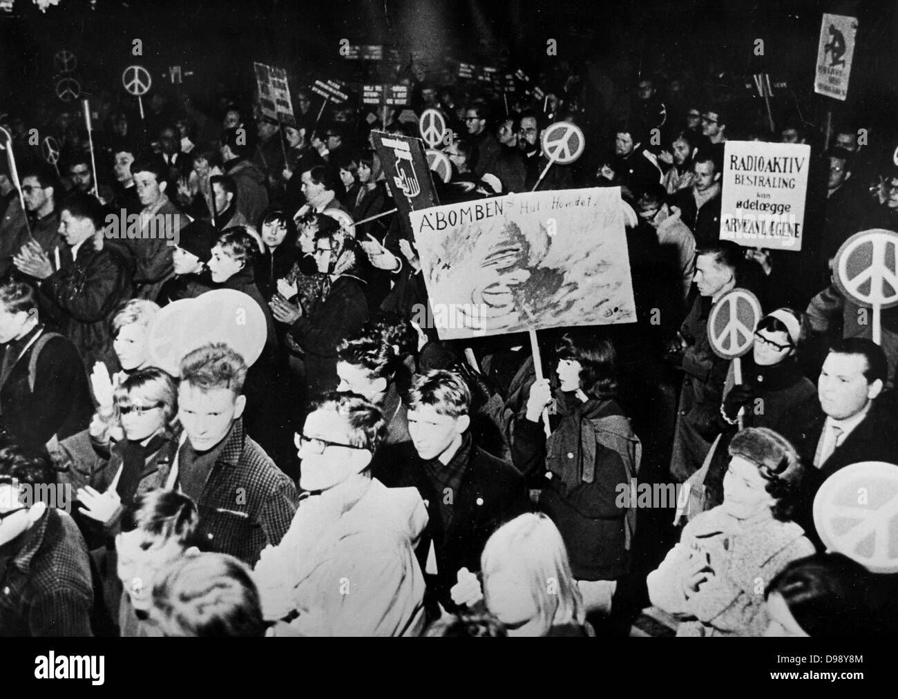 Anti-nuclear demonstration in France during the 1960's Stock Photo