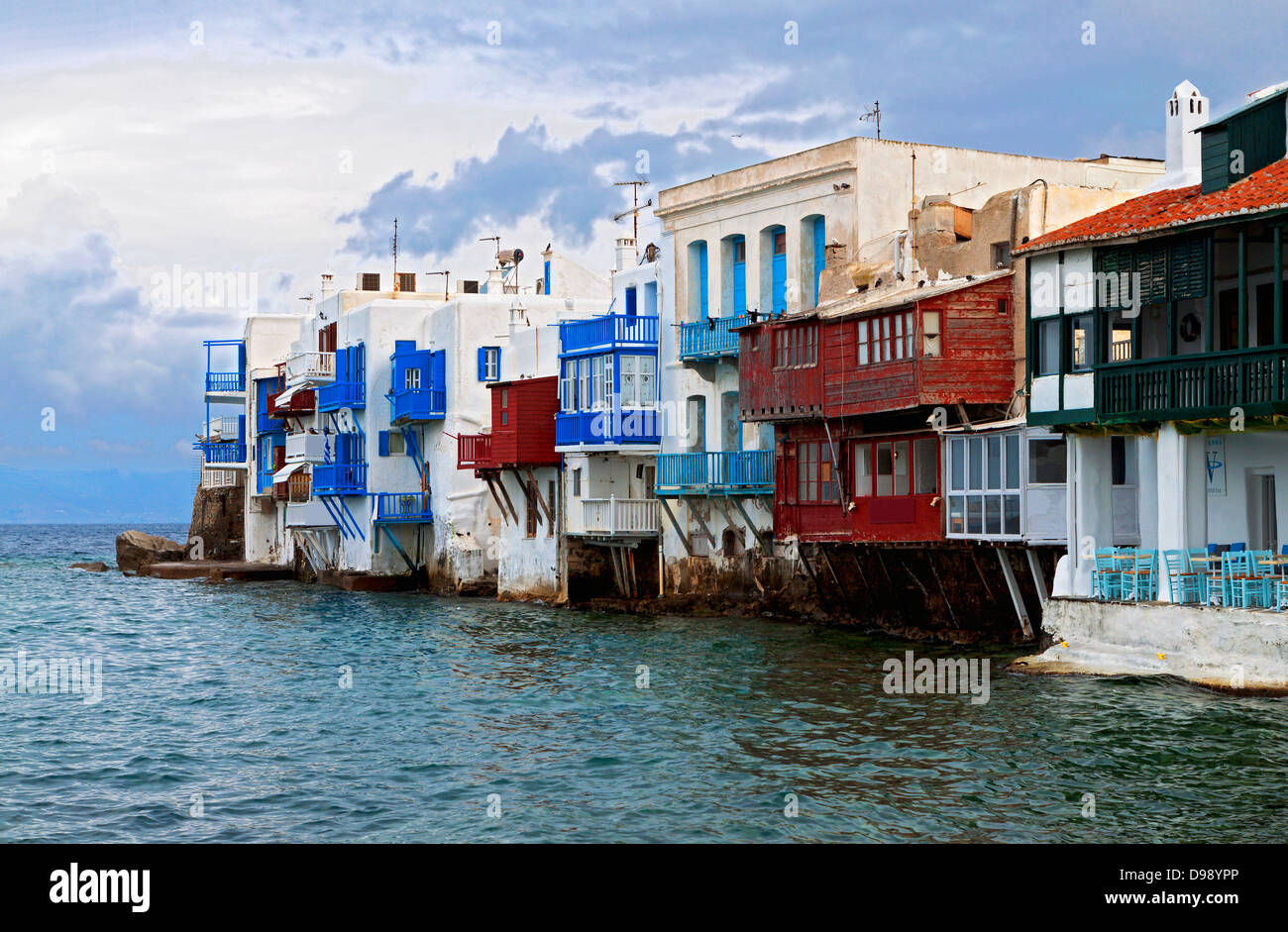 The small Venice of Mykonos island in Greece Stock Photo - Alamy