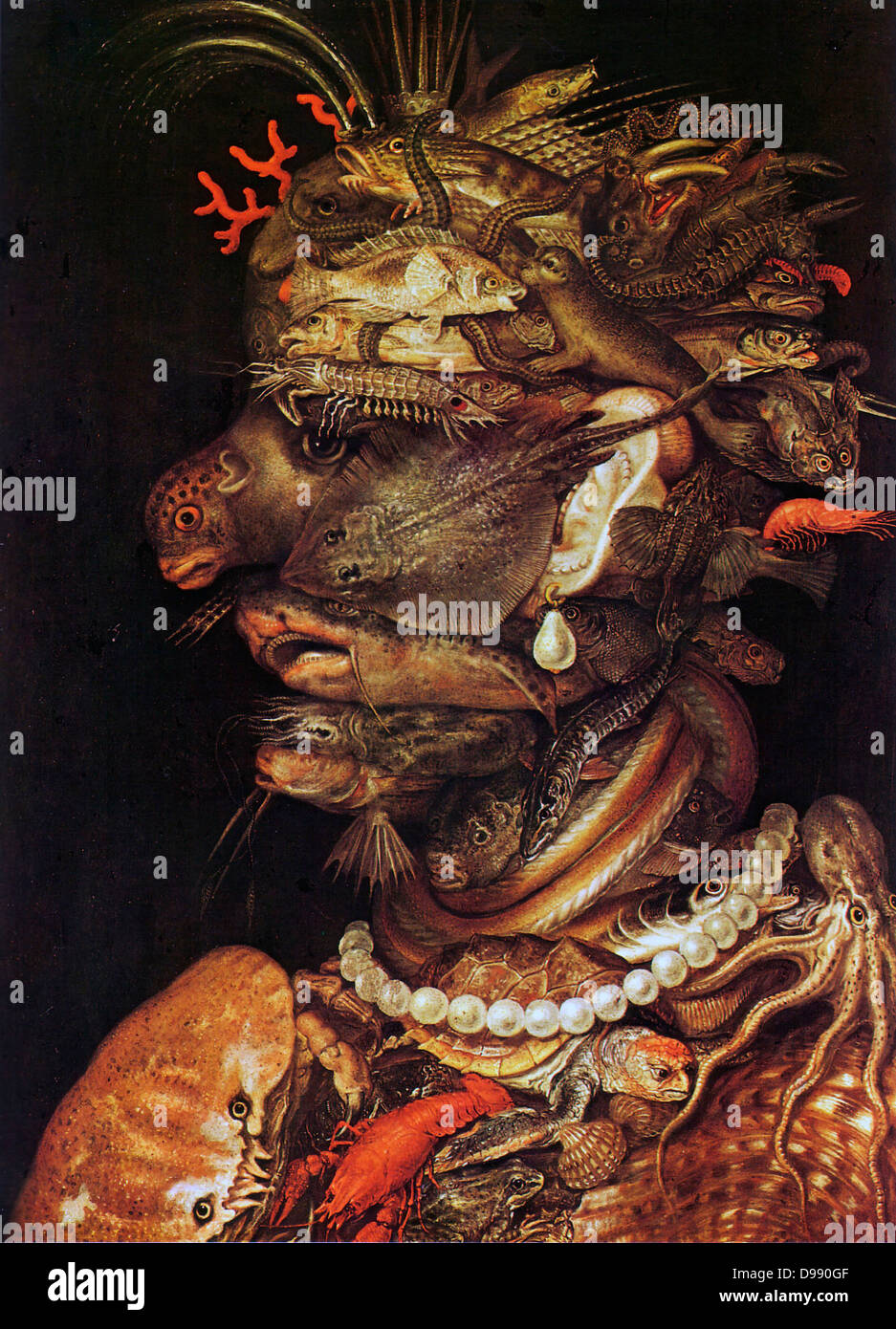 In 1562, Giuseppe Arcimboldo became a court painter of Emperor Ferdinand I (Habsburg) and left for Vienna, then moved to Prague. During the 2 years, when  Arcimboldo served Ferdinand I, he painted several portraits of the Imperial family as well as the first series of his Four Seasons. The artistic concept of these pictures of 1563 was unique and laid the foundation of Arcimboldo’s success as a painter. The documents of the time bear witness to the fact that monarchs and his contemporaries in general were quite enthusiastic about his art. Stock Photo