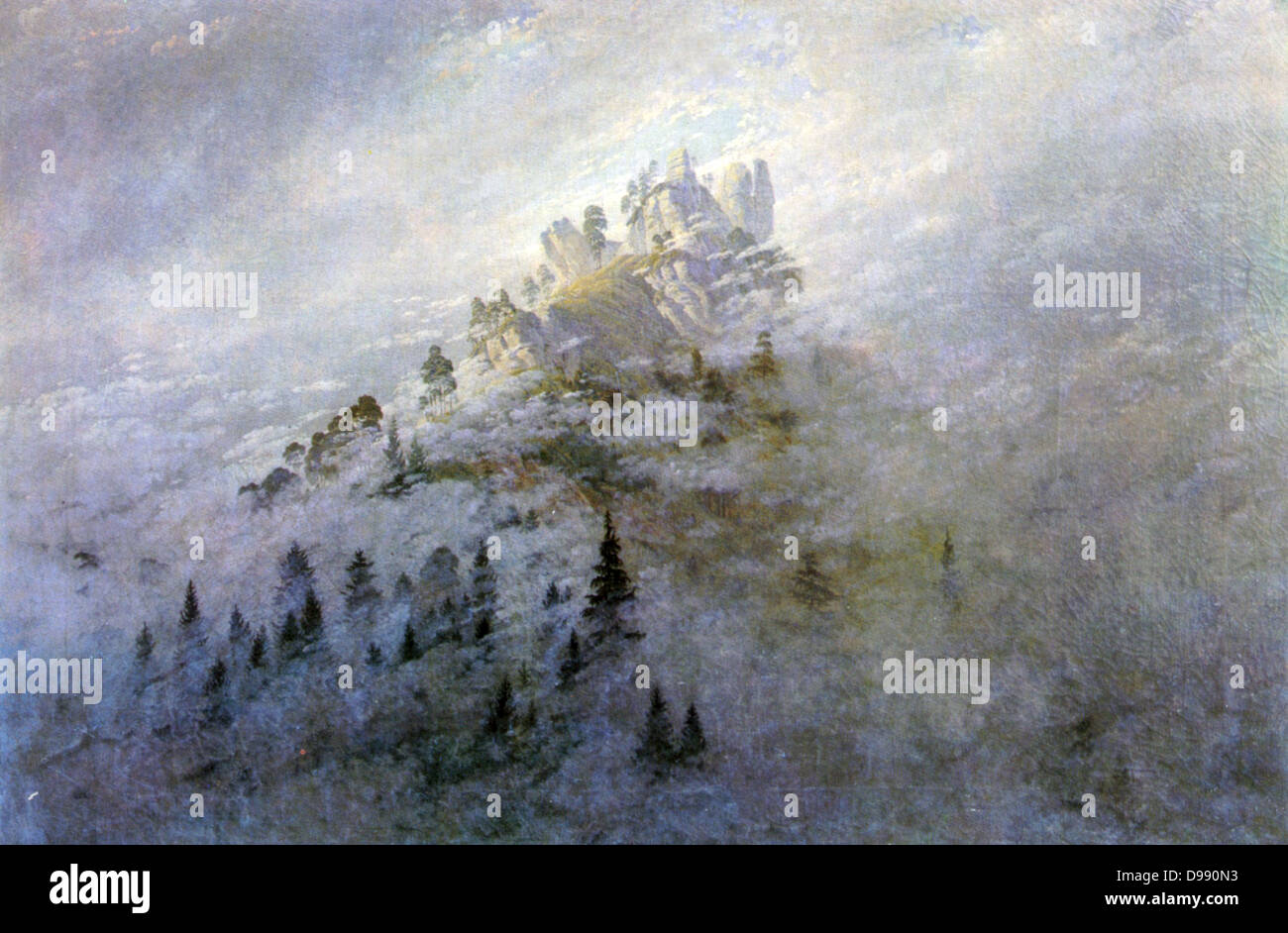 Caspar David Friedrich 'Morgennebel im Gebirge'1808 'Morning Mist in the Mountains' Stock Photo