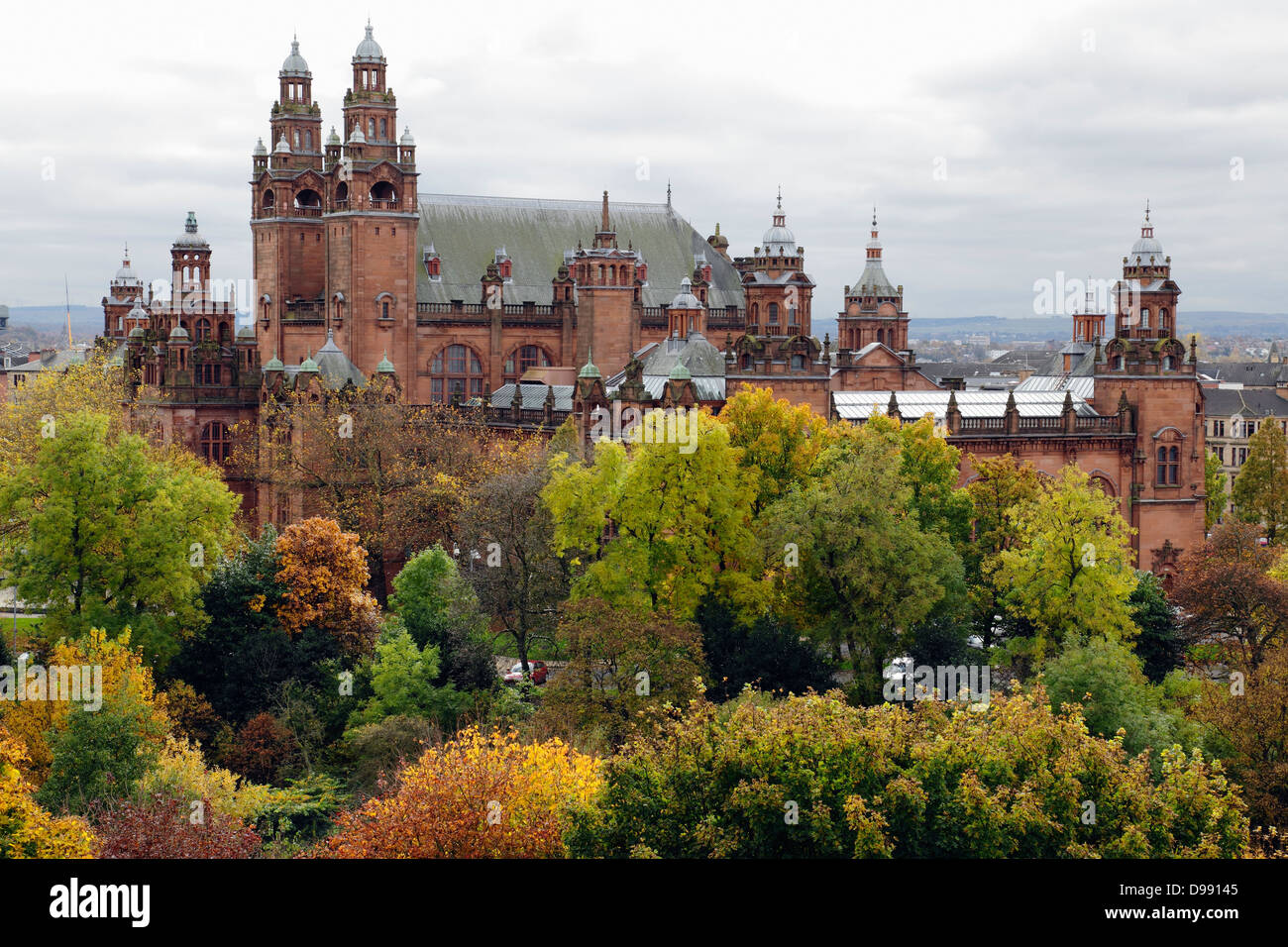 Kelvingrove Art Gallery and Museum in Autumn, Glasgow, Scotland, UK Stock Photo