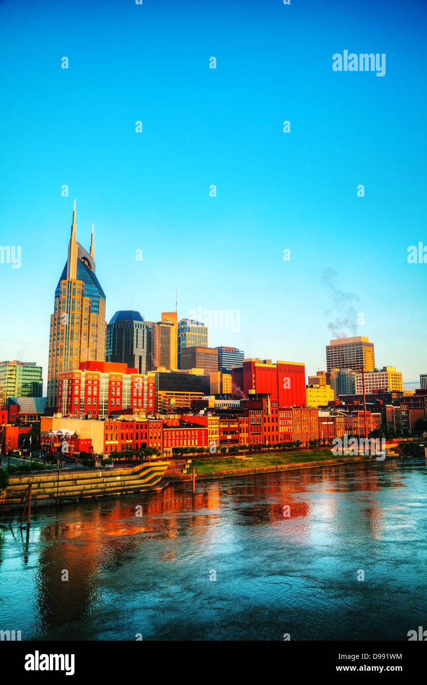 Downtown Nashville early in the morning Stock Photo
