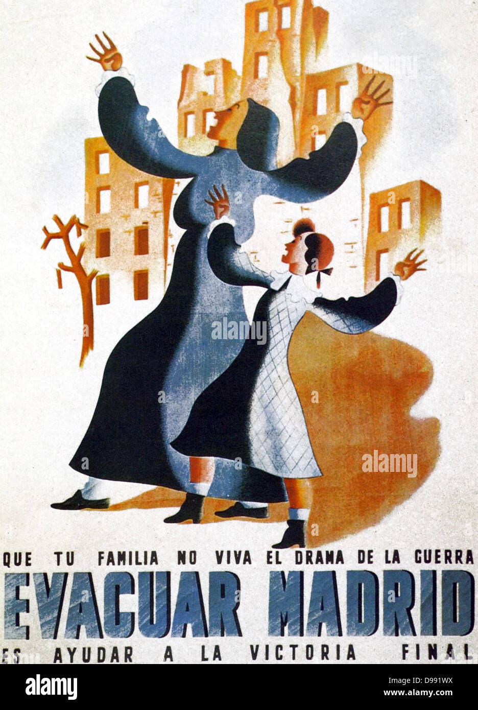 Poster supporting the Fascists under Franco during the Spanish Civil  War 1938 Stock Photo